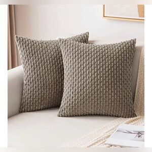 NEW Pillow Covers Soft Corduroy Set of 2 18x18”